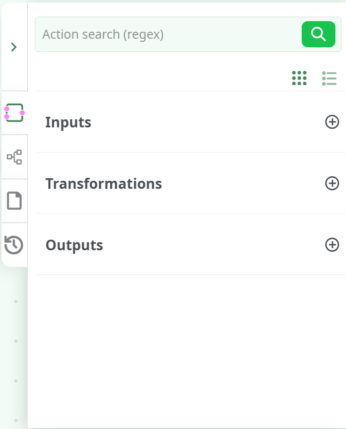 Editor - action catalogue