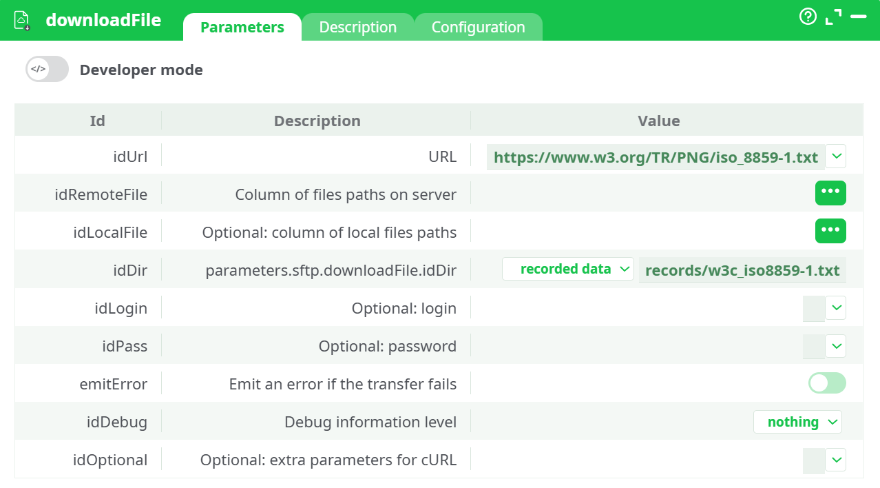 Box UI – Parameters