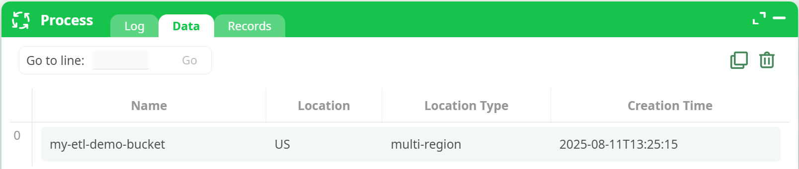 Data grid with bucket list