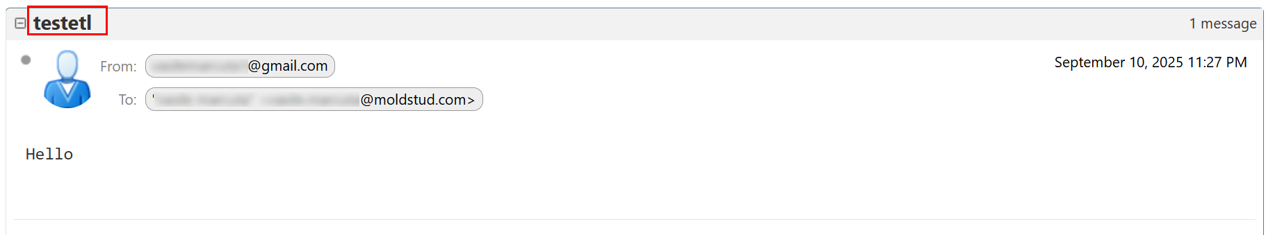 Mailbox — received message