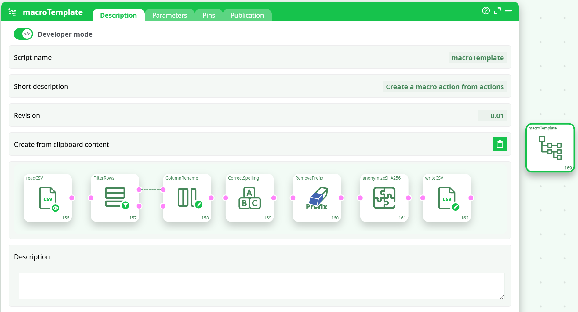 macroTemplate on canvas