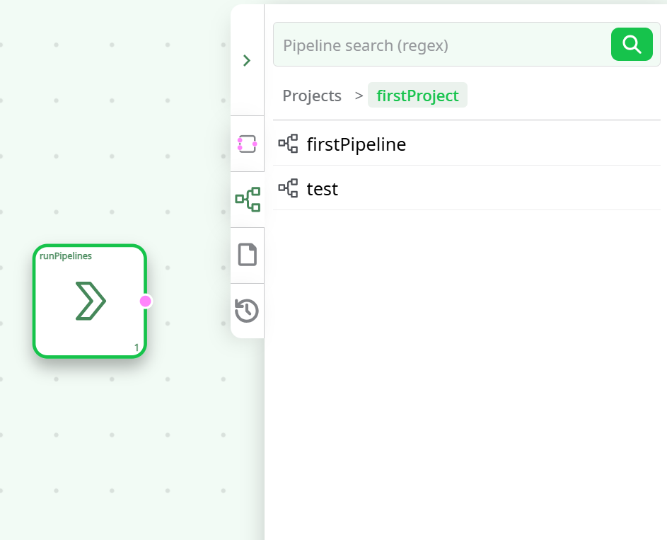 Pipeline drag and drop creates runPipeline action