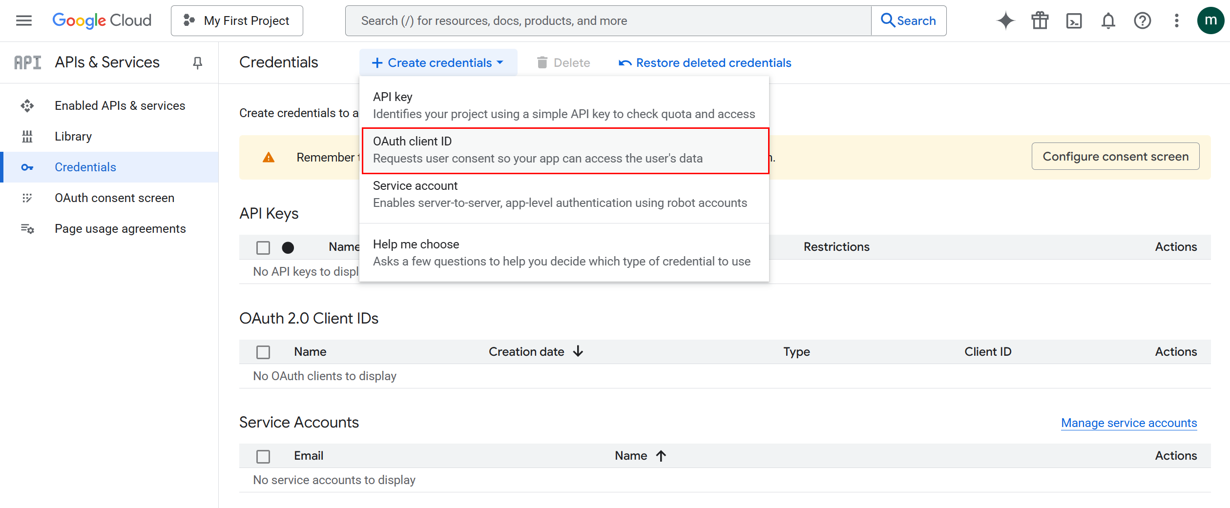 Enable Cloud Storage API