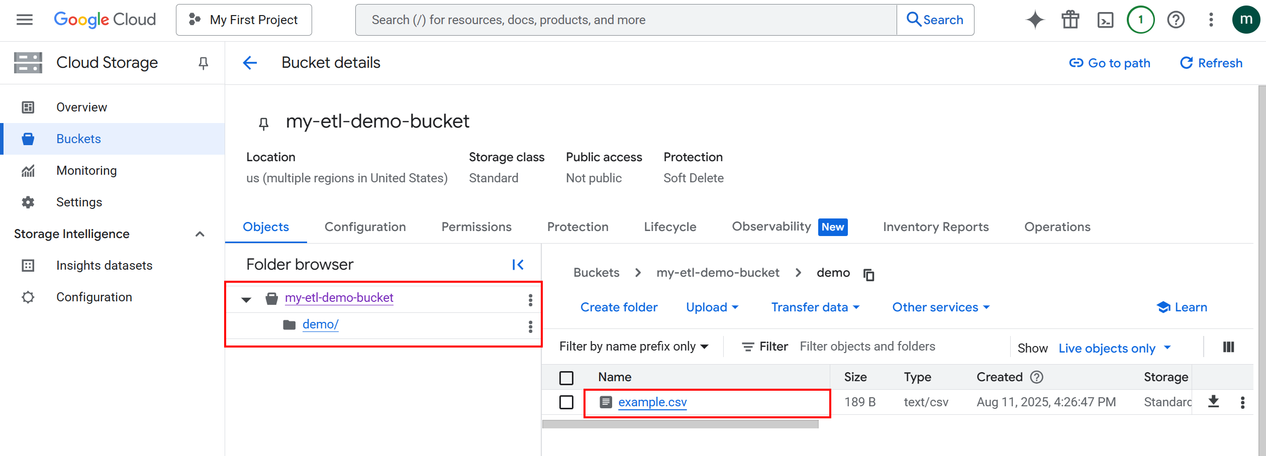 Enable Cloud Storage Bucket
